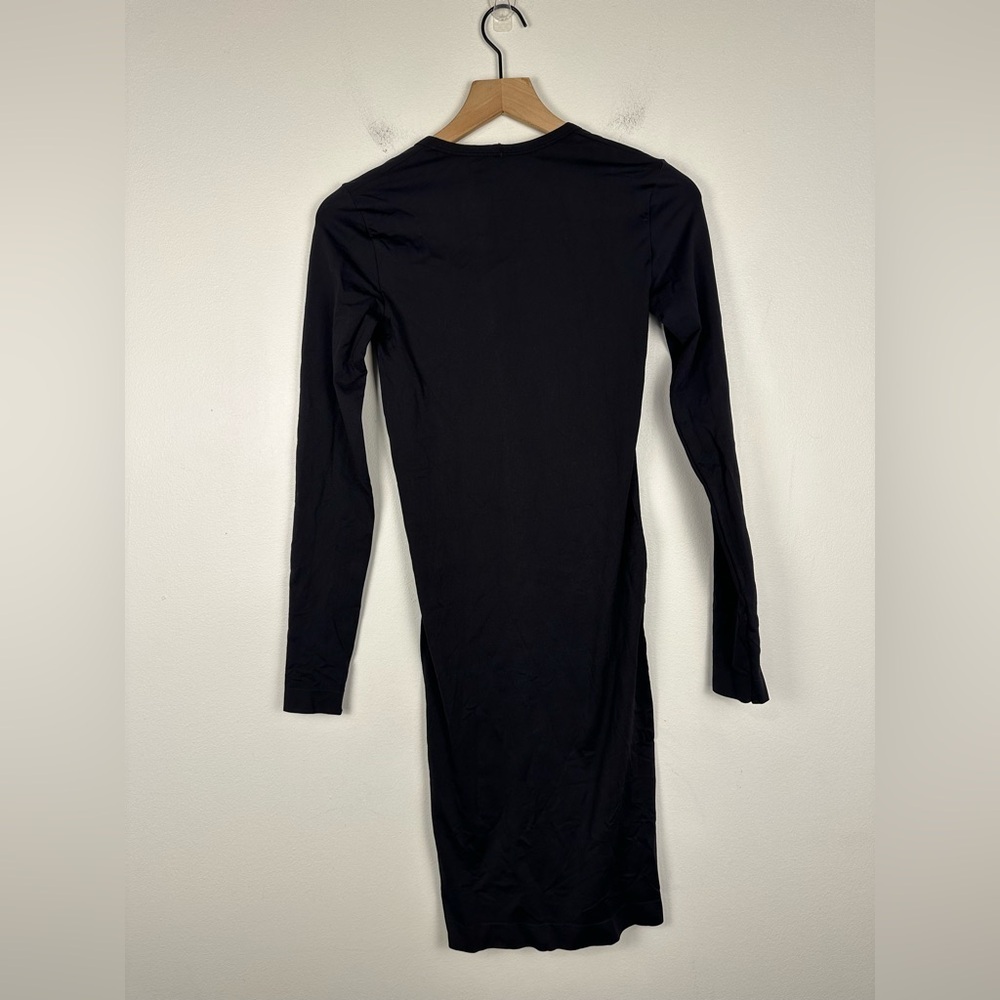Helmut Lang Black Scoop Neck Bodycon Long Sleeves Basic Stapple Sz XS‎ - Picture 5 of 5
